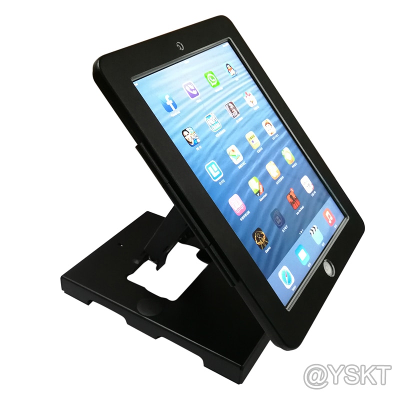 for 10.2 iPad table security stand locking desktop kiosk POS anti-theft enclosure mount for mini air pro 9.7 10.5 11 12.9