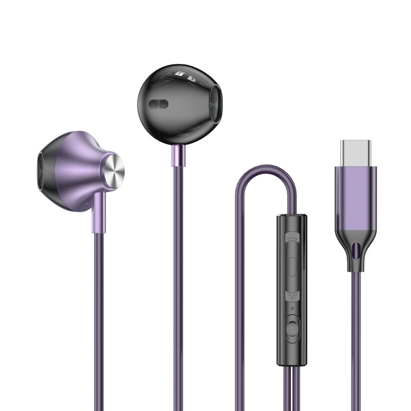 Typ C 3,5mm HIFI Stereo Verdrahtete Kopfhörer Schwere Bass in Ohr Kopfhörer Mit Mic Ohrhörer Lärm die Ermäßigung Gamer Headset für Xiaomi: gold