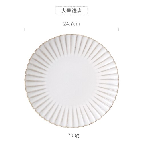 Pasta Food Plate Round Nordic Dessert Cake Sushi Snack Breakfast Plate Pasta Japanese Assiette Ceramique Tableware DE50CP: 9.7-inch tray