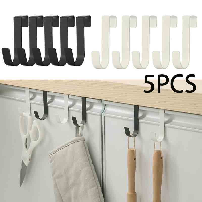 Ganchos de Metal para puerta de armario de cocina, perchero colgante para baño, ropa, abrigo, sombrero, toalla, gancho de almacenamiento, accesorios de oficina