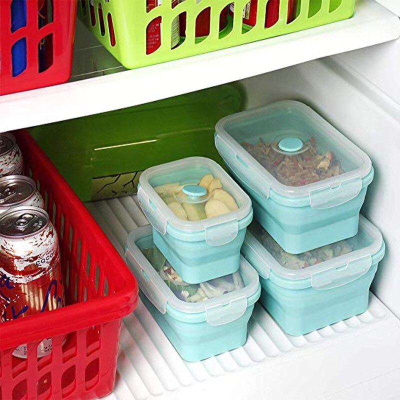 Silicone Lunch Box Foldable Food Storage Bento Box Bowl Food Container for Kid Microwave Portable Picnic Camping Outdoor Product