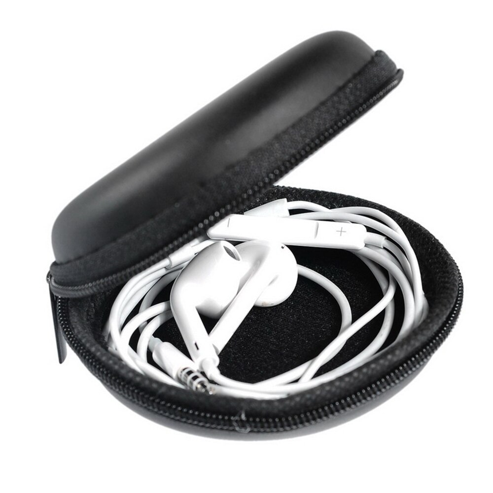 Bolsa portátil para auriculares, Mini caja dura de almacenamiento cuadrada con cremallera, funda para auriculares asimétrica a prueba de humedad, bolsa para auriculares