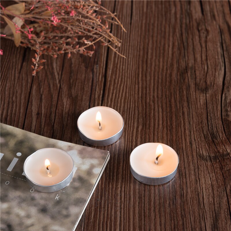 White Unscented Tea Light Candles Centerpiece Decorative Wedding Candle