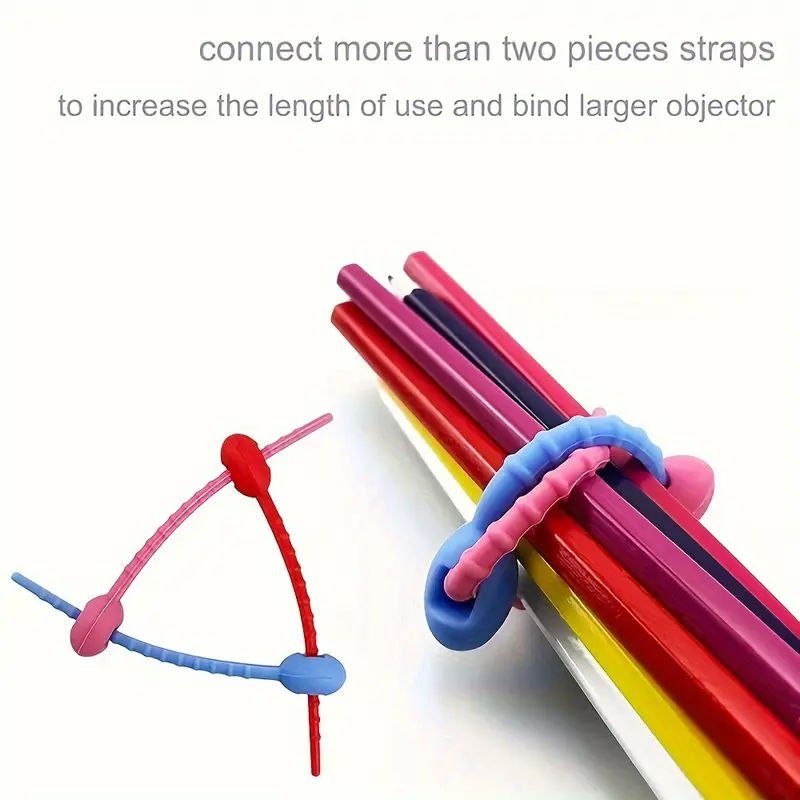 Silicone Reusable Cable Wire Organizer - 50/20/10pcs Cord Management Zip Tie Twist Multifunctional Bag Clip Storage Bag Ties
