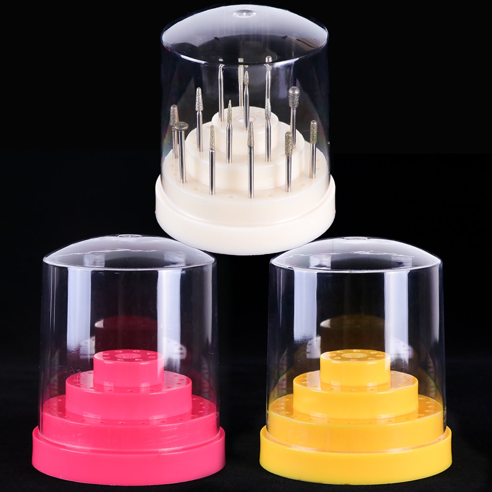 48 gaten Acryl Nail Boor Opbergdoos Manicure Snijders Stand Display Houder Nail Boor Container Case Nail Art Gereedschap SA734