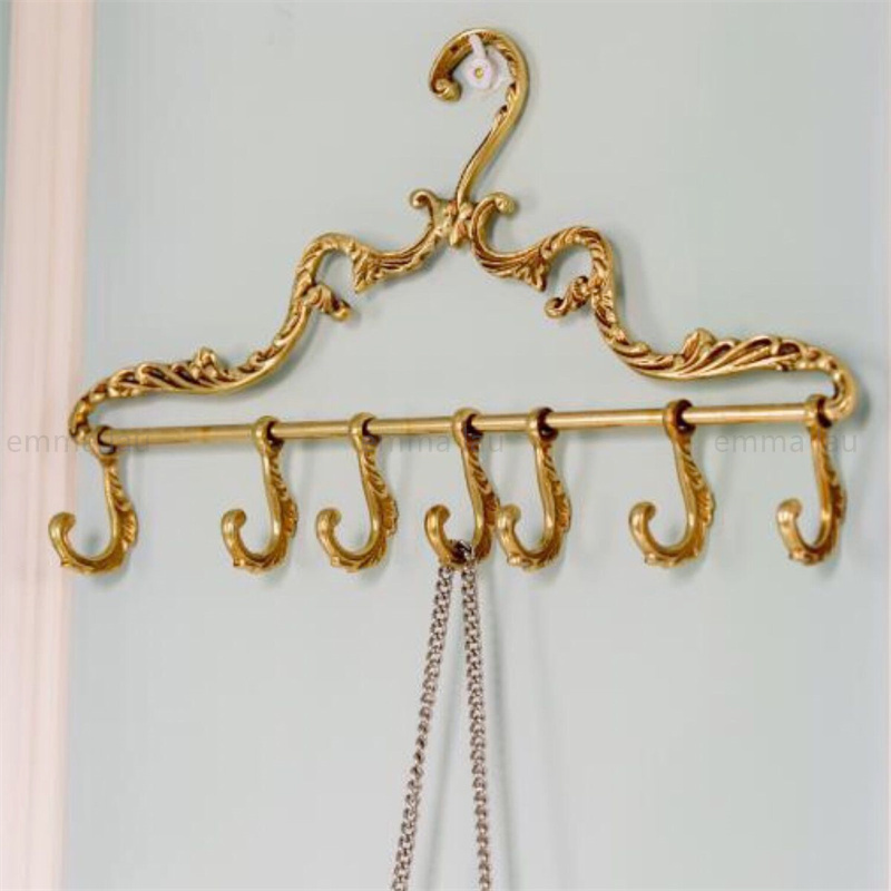 Palace Kleerhanger Goud Massief Messing Garderobehangers Sterke Kleding Kleerhangers Decoratie Metalen Rek