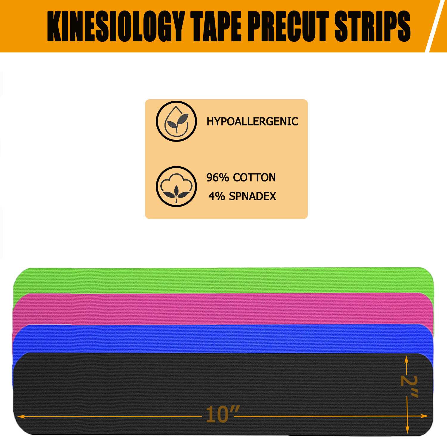 20 stks Kinesiologie Tape Voorgesneden Mix Set Elastische Atletische Sport Tape Waterdicht Ademend Latex Gratis Tape voor Enkel Polsen Knieën