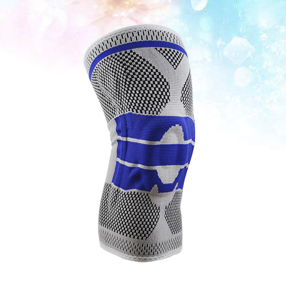 Enkele Fitness Hardlopen Fietsen Knie Ondersteuning Braces Elastische Nylon Sport Knie Pad Sleeve-Sized M (Grijs): Blue