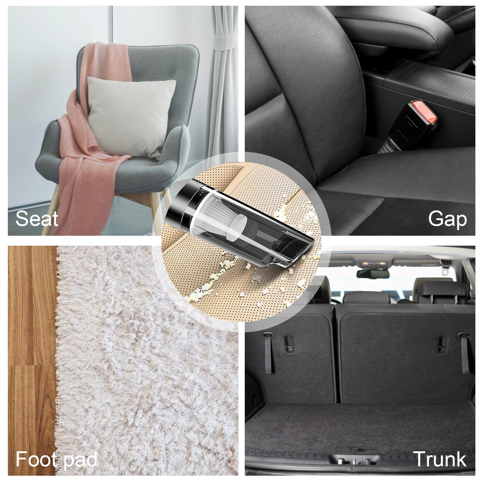 Wet And Dry Car Vacuum Cleaner 120W High Power 5500Pa Portable Handheld Vacuum Cleaner Dust Collector Car Cleaning Supplies