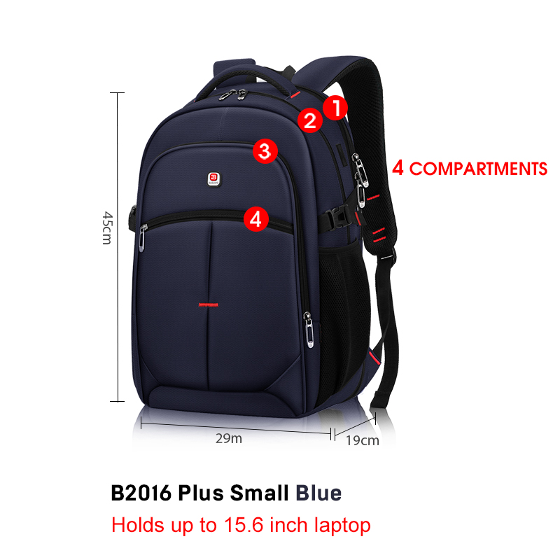 BALANG Laptop Backpack Men Women Bolsa Mochila for 14-17Inch Notebook Computer Rucksack School Bag Backpack for Teenagers: Plus Small Blue