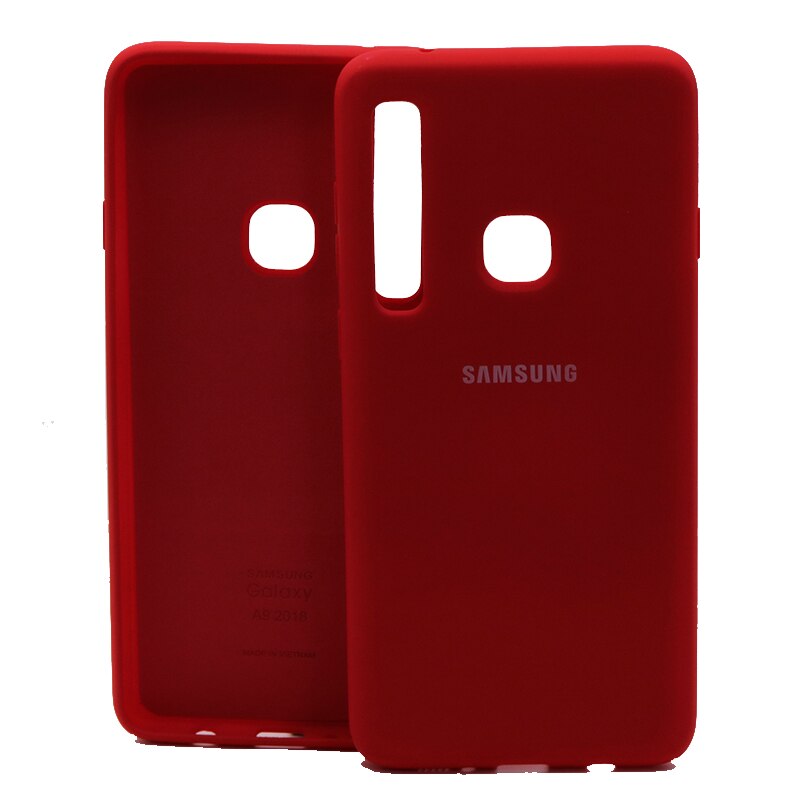 Dla Samsung A9 2018 przypadku cukierki kolor miękkiego silikonu zderzak przypadki na Samsung Galaxy A9 2018 przypadku telefonu dla Samsung A9 2018 okładka: Red