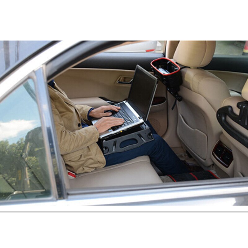 Multifunctionele Auto Opslag Mand Opvouwbare Auto Organisatie Als Laptop Bureau/Eetkamer Lade Voor Thuis/Auto/Hotel/ kantoor/Keuken: Black