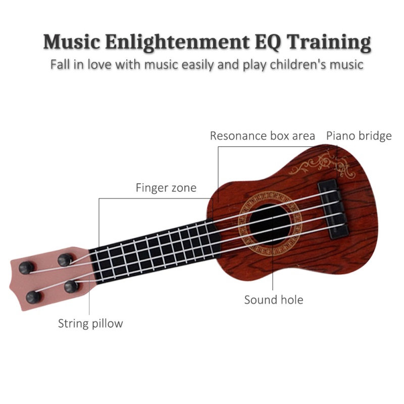 Mini guitare à 4 cordes, ukulélé, dessin coloré, musique, illumination, Instruments musicaux pour enfants, de noël et d&#39;anniversaire