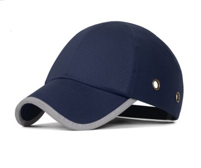 Abs indre skal sikkerhedshjelm bump cap anti-kollision beskyttende hoved baseball hat stil åndbart arbejde byggeplads: Blå med strimmel