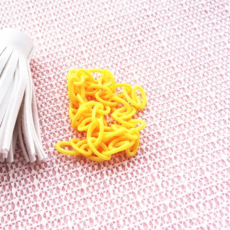 8*13mm 41-45cm smycketillbehör färgglada kedja halsband armband örhängen plast charm tillbehör för smyckestillverkning: Gul