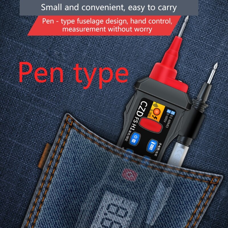 Digital Multimeter 6000 Counts Digital Display Pocket Pen Multimeter Automatic Range Non-contact Voltage Detection