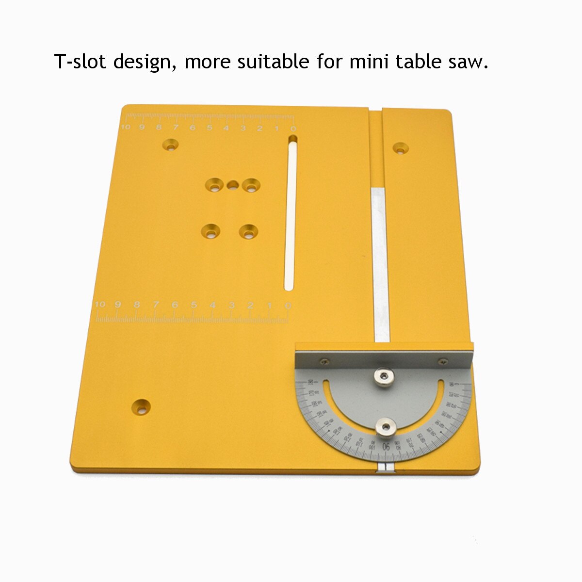 Mini bordsav cirkelsav bord geringsmåler diy træbearbejdningsmaskiner t-stil vinkel lineal med 180mm håndtag