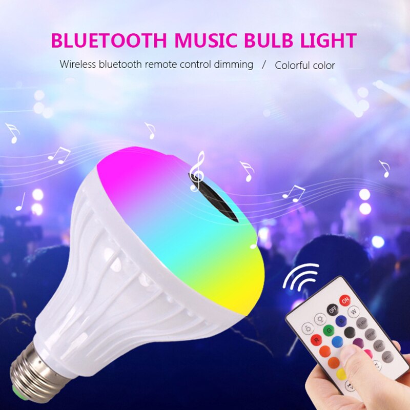 Oreab 12W Dimbare Draadloze Smart Led Rgb Bluetooth Lamp Luidspreker Lamp E27 Met Afstandsbediening