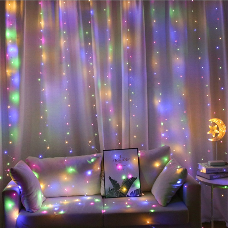 Cortina Led luces Garland cortina USB guirnaldas de luces Led Garland de Led en la ventana luces de Navidad cortina Led interior