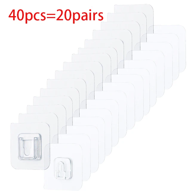 Doppelseitige selbstklebende Wandhaken, transparenter doppelseitiger Haken für Küche, Badezimmer, Aufhänger, Stecker, Sauger, Halter, Organizer: Licht Grün