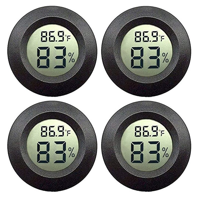 Practical 4PCS Mini Digital Weather Gauge Indoor Thermometer LCD Monitor Temperature for Humidor Greenhouse Jar Incubators Repti