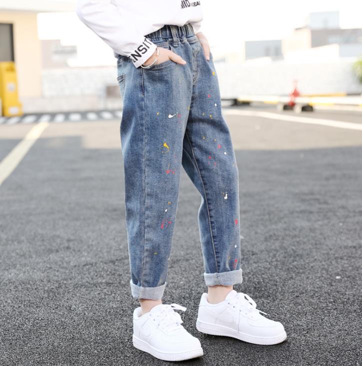 Harem Hosen Mädchen farbe malen Jeans neue frühling kleid westlichen stil chungshan freundlicher modisch lässig hosen harun hosen