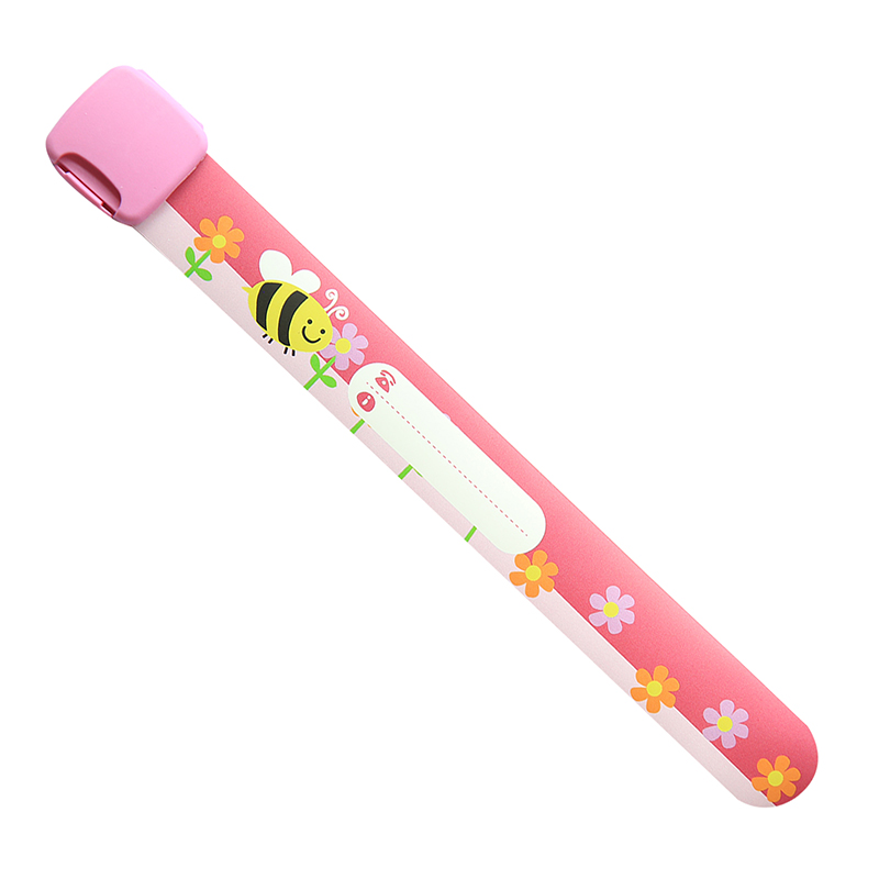 QiQiWu Kids ID Veiligheid Polsband Armband Kind Baby Herbruikbare Verstelbare Armband polsbandjes Waterdicht PU Kid Kinderen Pols Band: Pink - Bee Flowers