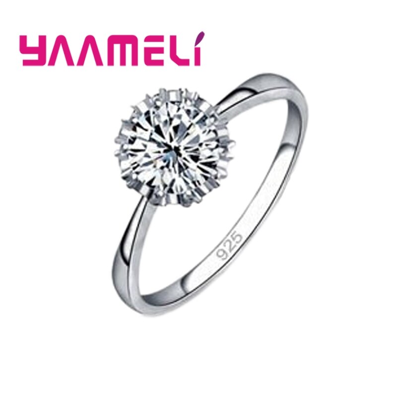 AAA kubisch Zirkon 925 Sterling Silber Ringe Für Frauen Hochzeit Engagement Schmuck Versprechen Ring Zubehör Ringen