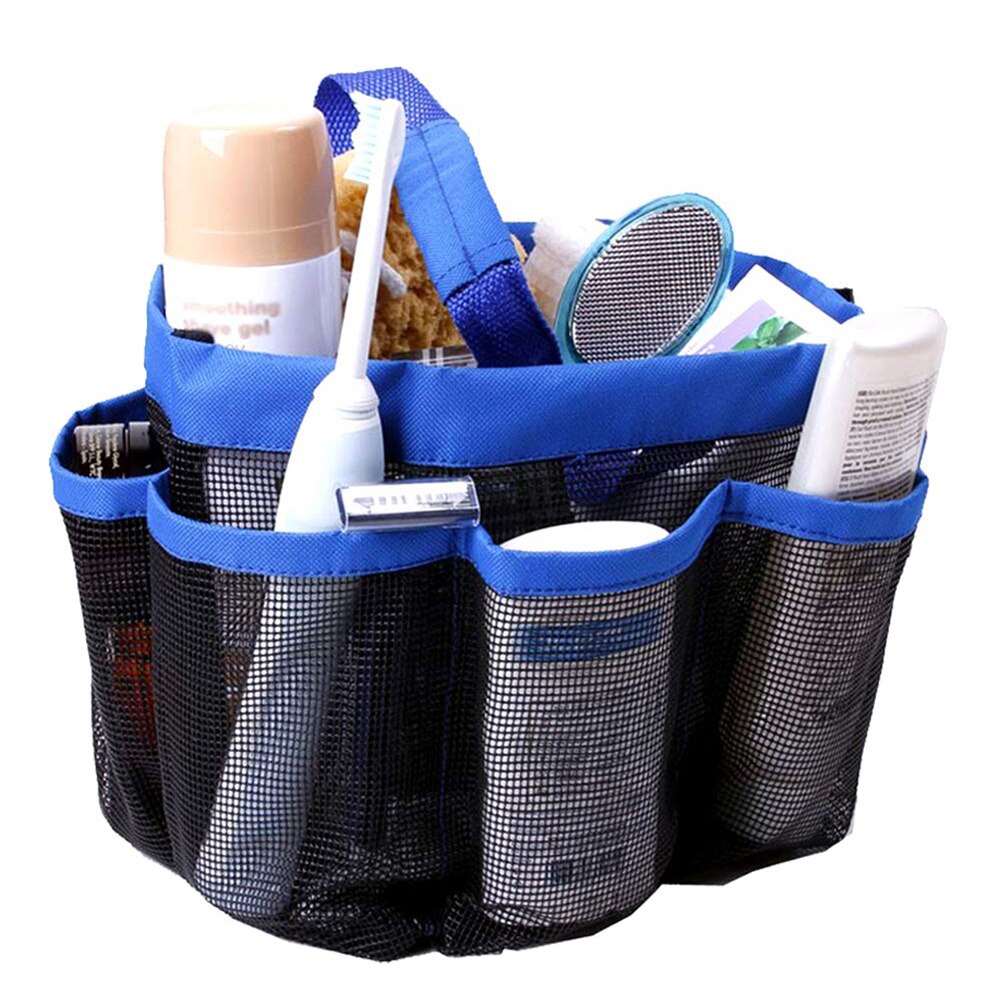 Hurtig tør brusebad tote taske med 8 mesh opbevaringslommer bad toiletartikler arrangør holdbare håndtag til gym tur svømning ser 88: Default Title