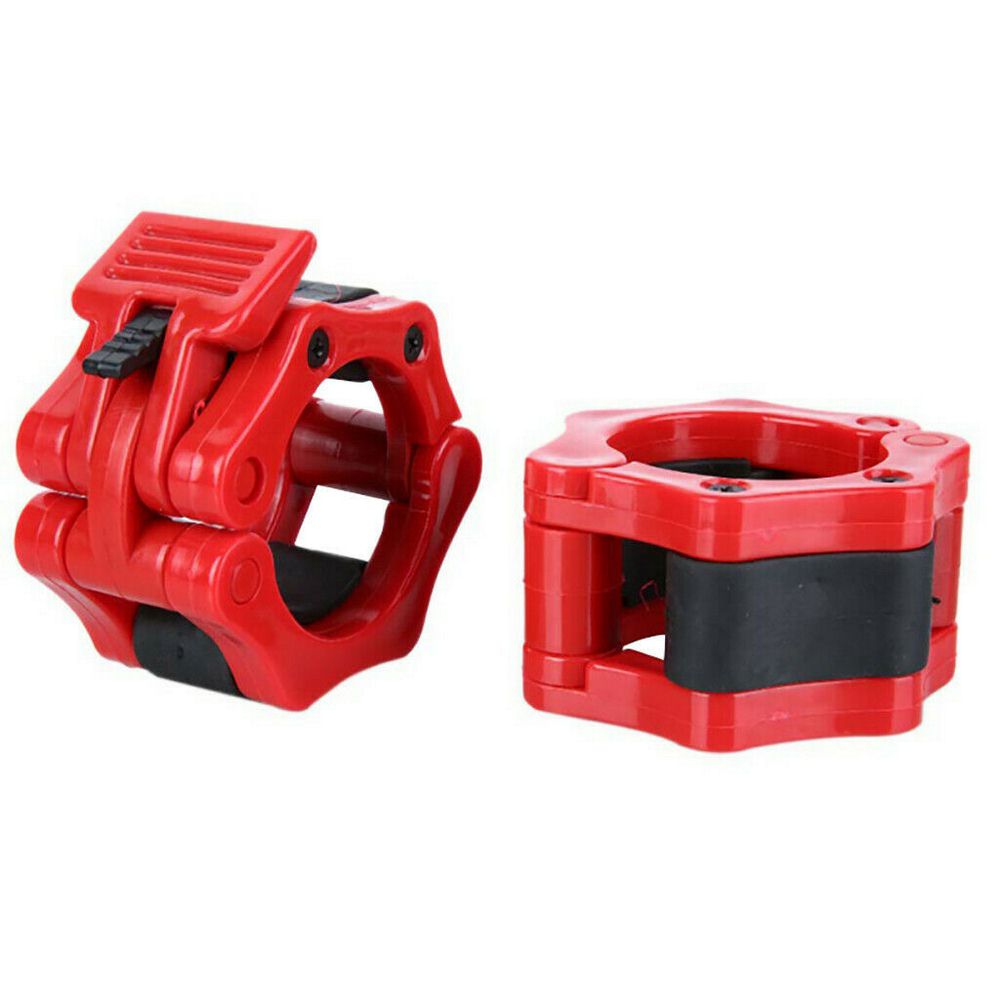 1 paar 25mm Spinlock Kragen Barbell Kragen Schloss Dumbell Clips Clamp gewichtheben Bar Turnhalle Hantel Fitness Körper Gebäude: Red
