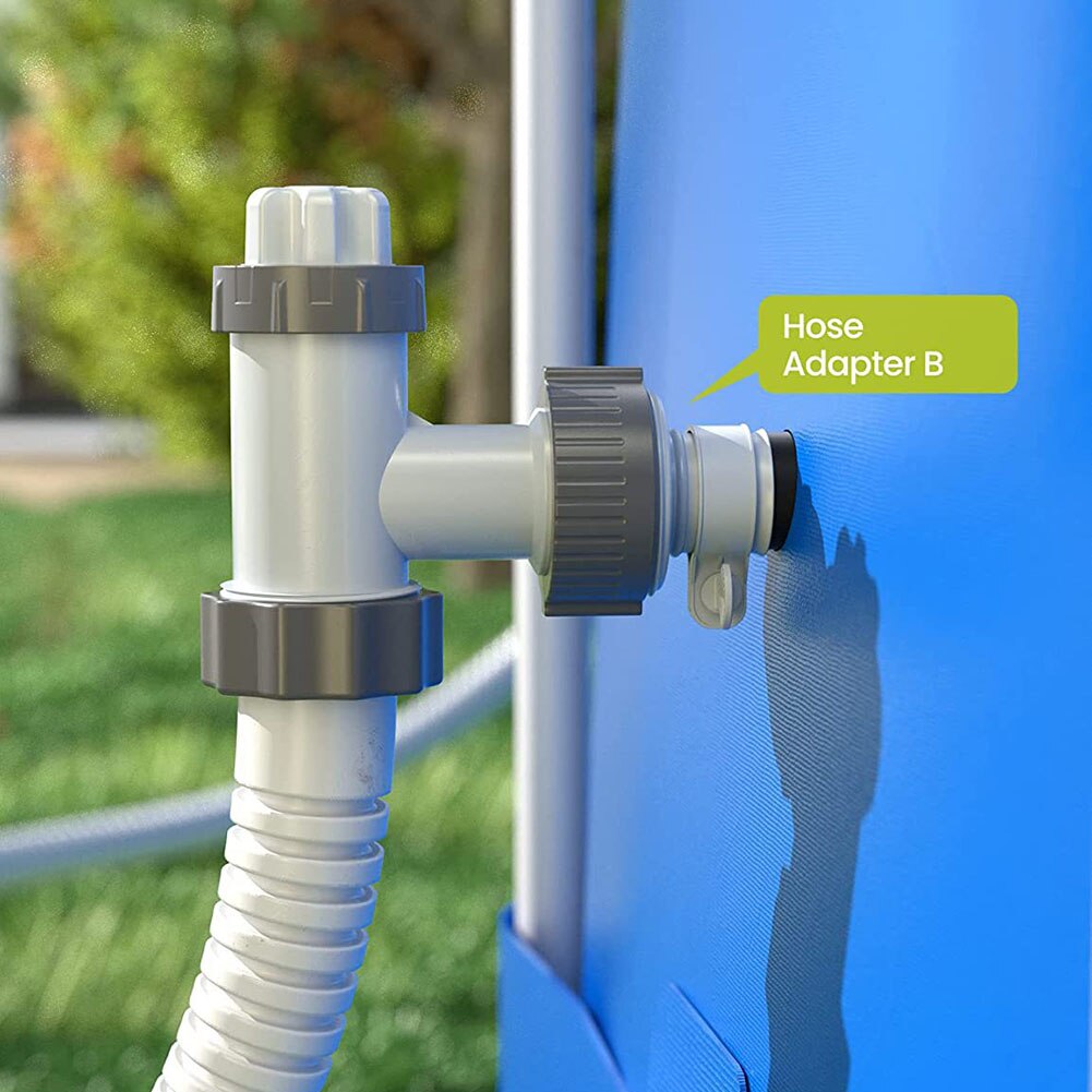 Válvula de émbolo para Cubiertas de piscinas INTEX, adaptador de conversión de manguera de abrazadera de 1,25 &quot;a 1,5&quot;, 2 piezas