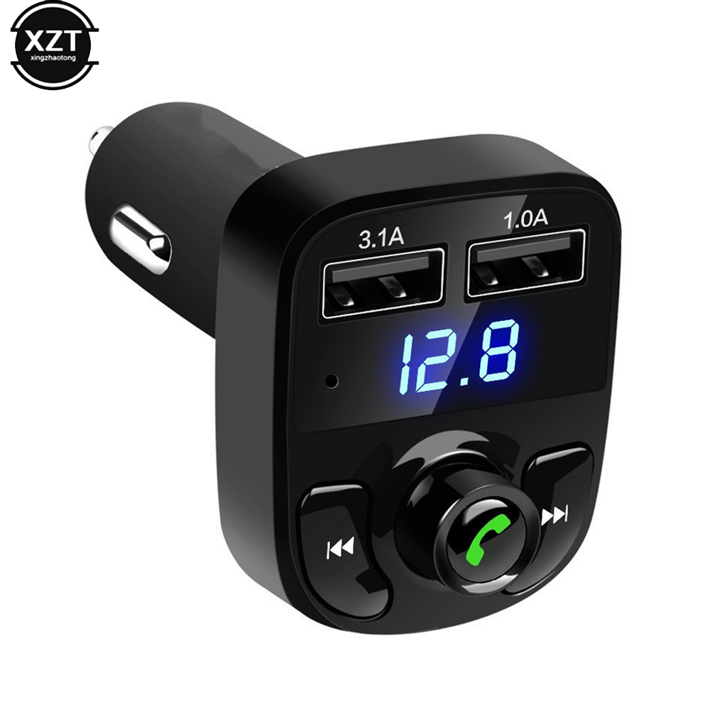 Transmisor FM reproductor MP3 para coche tarjeta TF reproducción de disco U 3.1A cargador de coche USB manos libres Bluetooth-compati 5,0 Kit de coche modulador FM