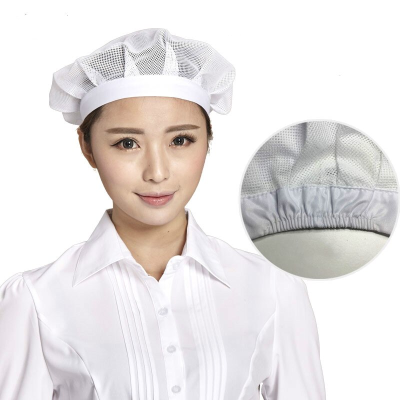 Elastic Mesh Caps Workshop Caps Food Service Kitchen Restaurant Hotel Bakery Chef Waiter Work Wear Hats Breathable