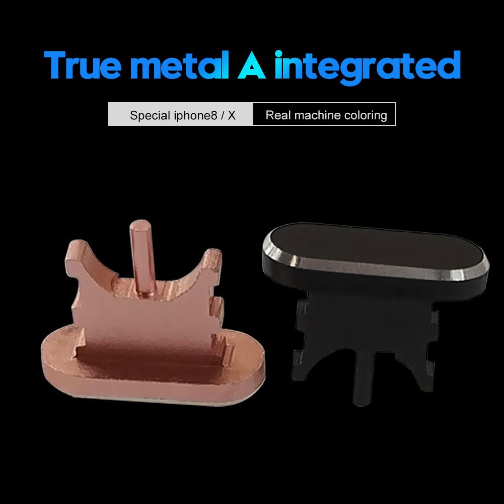 Spina porta di ricarica per iPhone in metallo per iPhone X Xr 8 7 6 5s plus spina impermeabile antipolvere a doppio uso con ago per raccolta SIM Card