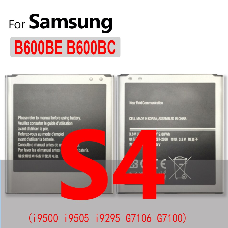 For Samsung S5 S6 S7 Edge S8 S9 Plus Battery For Galaxy S3 S4 mini SM G900 G900S G900I G900F G900H G930F G950 EB-BG900BBE Batery: B600BE B600BC