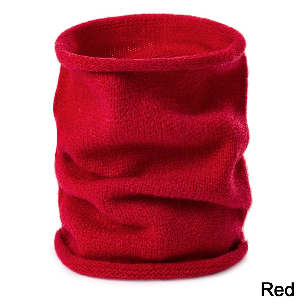 REAKIDS Inverno Sciarpa Del Bambino Per Le Ragazze E Ragazzi Carino Addensare Caldo O Anello Delle Donne Del Collare di Colore Solido del Cotone Lavorato A Maglia Sciarpa per L'uomo: red