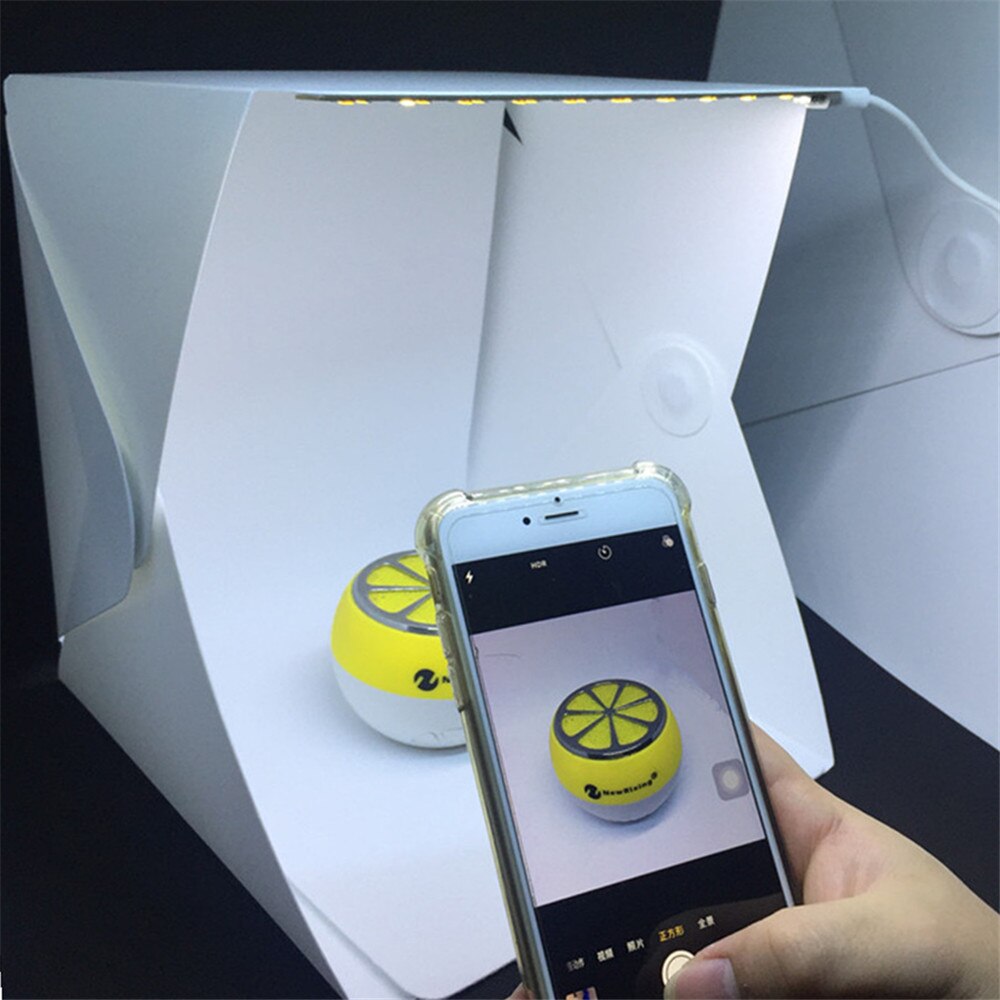 Fifata 20*20cm mini folde studio diffus soft box lysboks med led lys sort hvid fotografi baggrund foto studio box