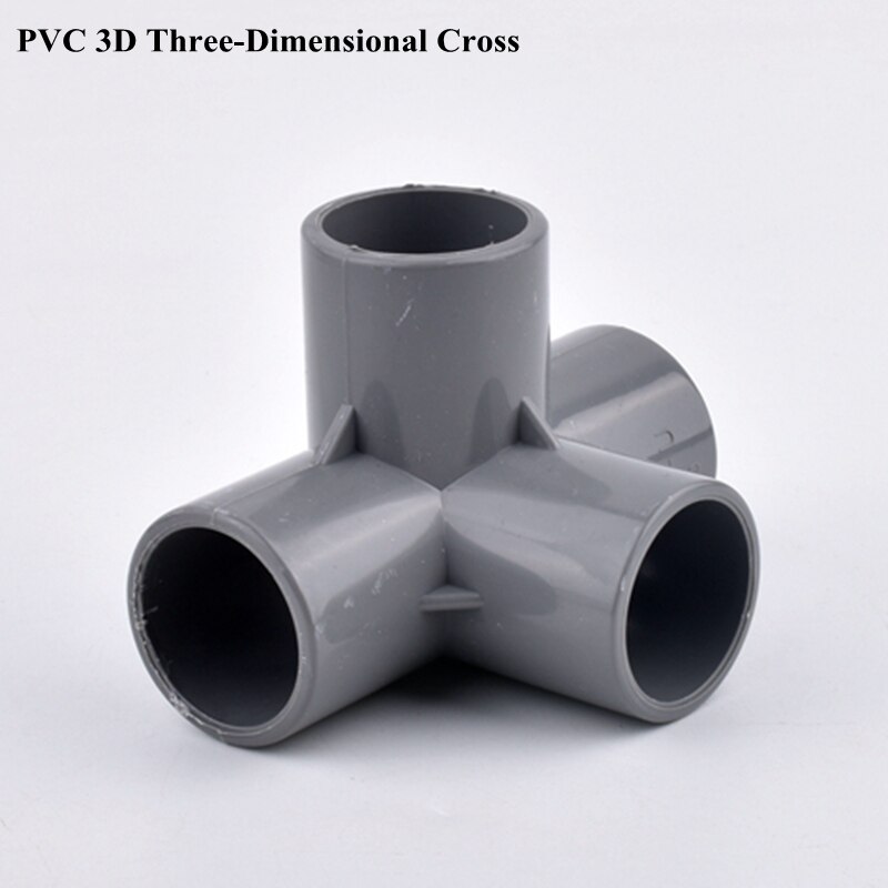 1Pc 20~50mm Grey PVC Pipe Connector 3/4/5/6-Ways Three Dimensional Joint, Aquarium Garden Watering Irrigation Water Tube Joint: Gold / 3/4''