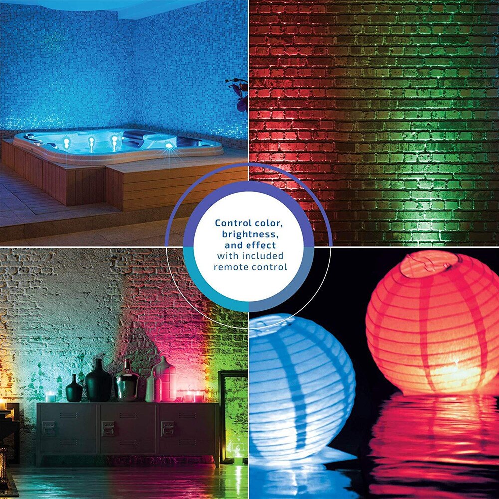 4Pcs Battery Operated RGB Led Submersible Light Underwater Night Lamp Garden Swimming Pool Light for Wedding Party Vase Bowl