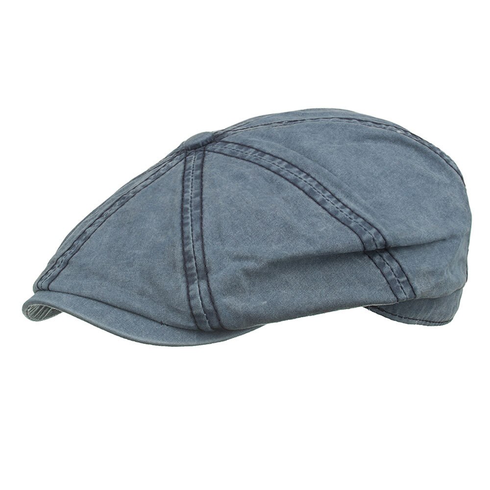 Bonnet plat noir pour hommes et femmes, béret décontracté en coton, couleur unie, 2022: Bleu
