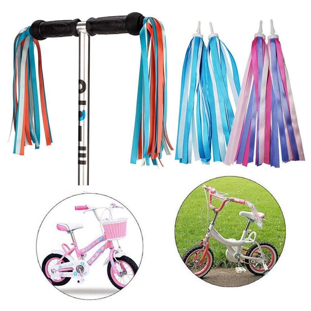1 par 30cm børn farverige cykelhåndtag kvaster dekoration til cykel cykel trehjulet scooter styr streamers kvaster