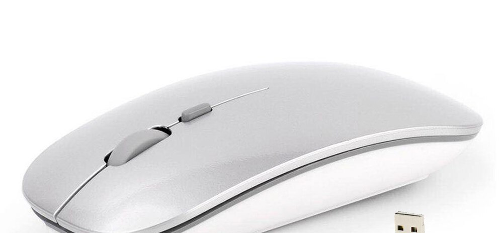 1600 DPI USB Optical Wireless Computer Mouse 2.4G Receiver Super Slim Mouse For PC Laptop B: Silver