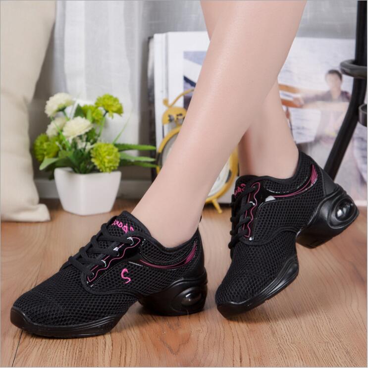 Zapatos Danza Sport Feature Soft Buitenzool Breath Dans Schoenen Sneakers Voor Vrouw Praktijk Schoenen Modern Dance Jazz Schoenen
