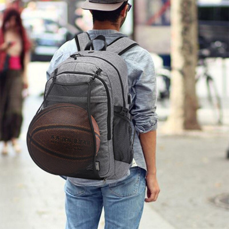 Sport sacs à dos sac à dos pour ordinateur portable pour homme sac d'école pour adolescent garçons ballon de Football Pack sacs de Sport mâle Football basket Net XA604WD