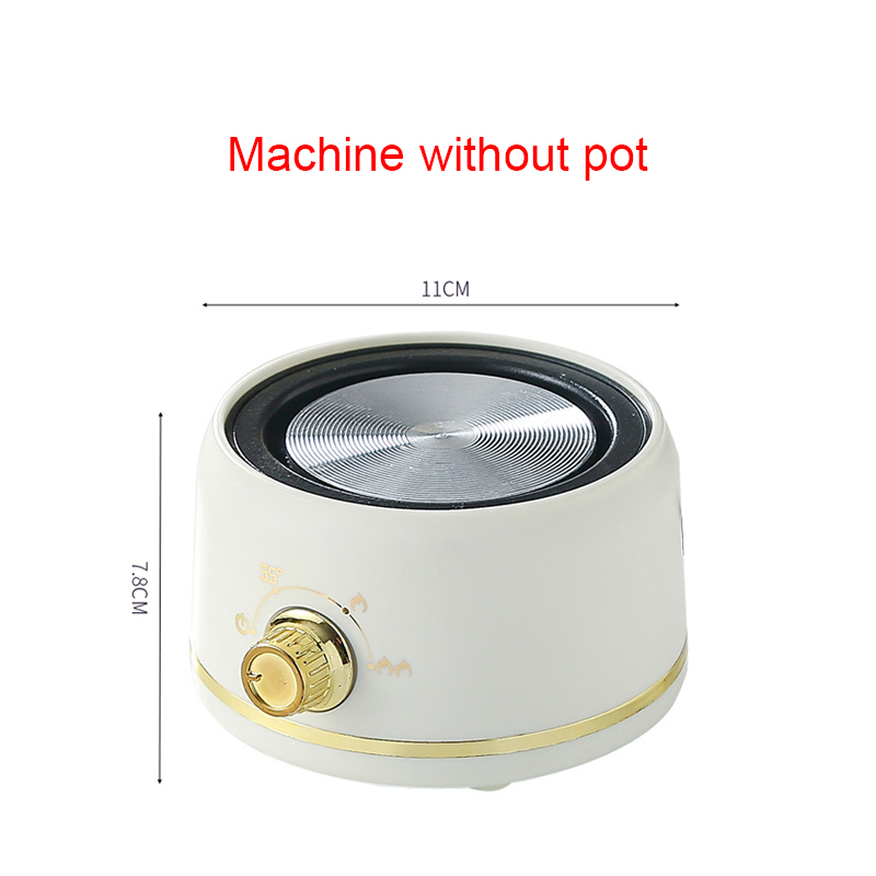 Mini Electric Stove Thermostatic heating furnace Tea warmer Coffee Milk Heater Wax/Chocolate melting Machine Stainless steel Pot: Burgundy / EU