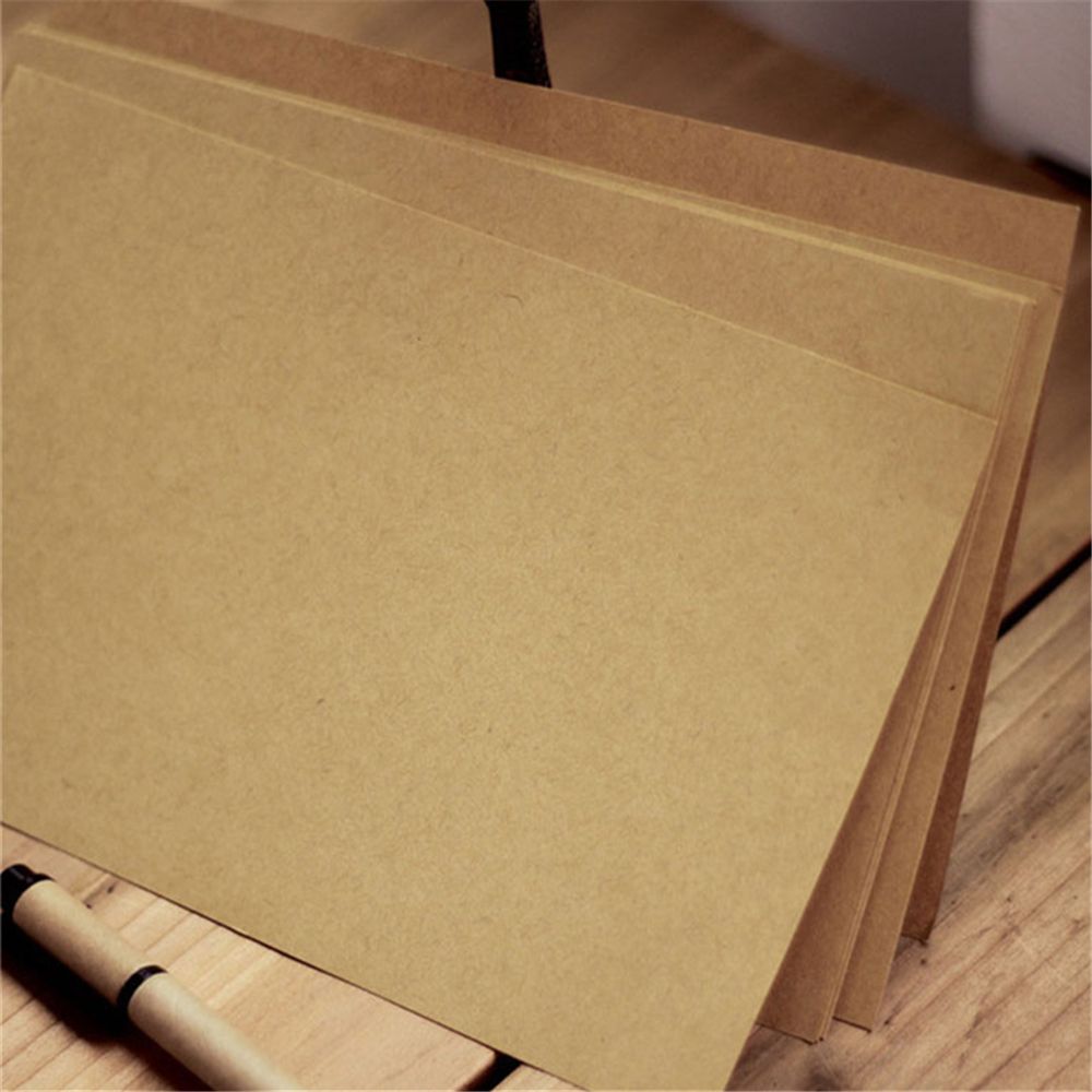 50 Pcs/set Blank Letterhead Nostalgic Retro Kraft Paper Stationery Printing Thick Letter Paper A4 / A5 / B5 Size Horizontal Line