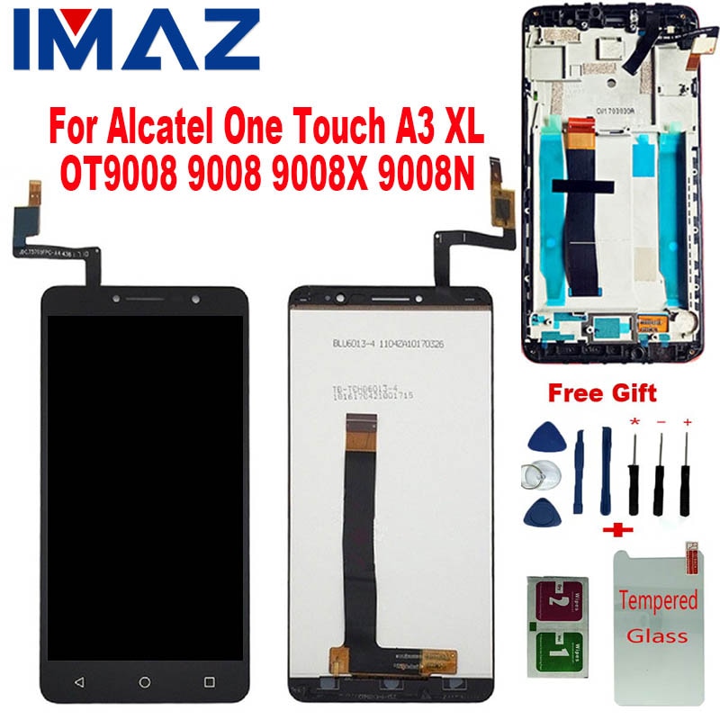 IMAZ 6.0 "LCD per Alcatel A3 XL 9008 9008X 9008D 9008A OT9008 tocco schermo con Schermo LCD Digitizer con telaio per OT9008N LCD