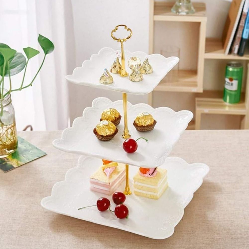 Modischer 2-stufiger 3-stufiger Kuchenplattenständer aus Zinklegierung, Kuchenständer, Kuchentellergriff, abgestuftes Tablett, Kuchen-Cupcake-Halter, Tablett, Ständergriff