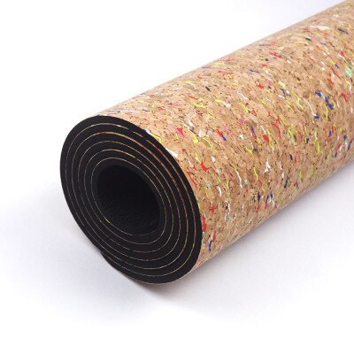 Alfombra de goma Natural de corcho de colores 6MM 183*61CM para Yoga, colchoneta de Fitness para hombres y mujeres, almohadilla de gimnasia para Pilates, estera deportiva para ejercicio: MULTI