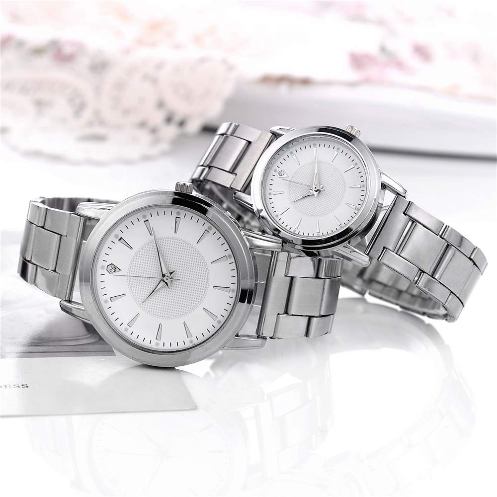 2Stck Paar Uhren Männer Geschäft Uhr Analog Frauen Quarzuhr (Ohne Kasten): Weiß